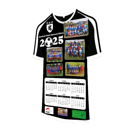 Calendrier forme maillot ● cartonné ● recto|verso