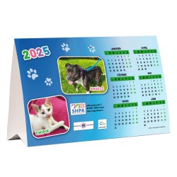 Calendrier chevalet simple A5 ● cartonné ● 2 faces